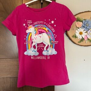 Girls Rainbow Unicorn Sparkly Graphic Short Sleeve T-shirt Pink Williamsburg VA